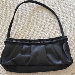 Black satin dress bag